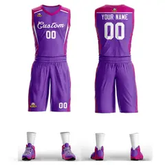 Purple Classic Mesh Basketball Jersey Sets