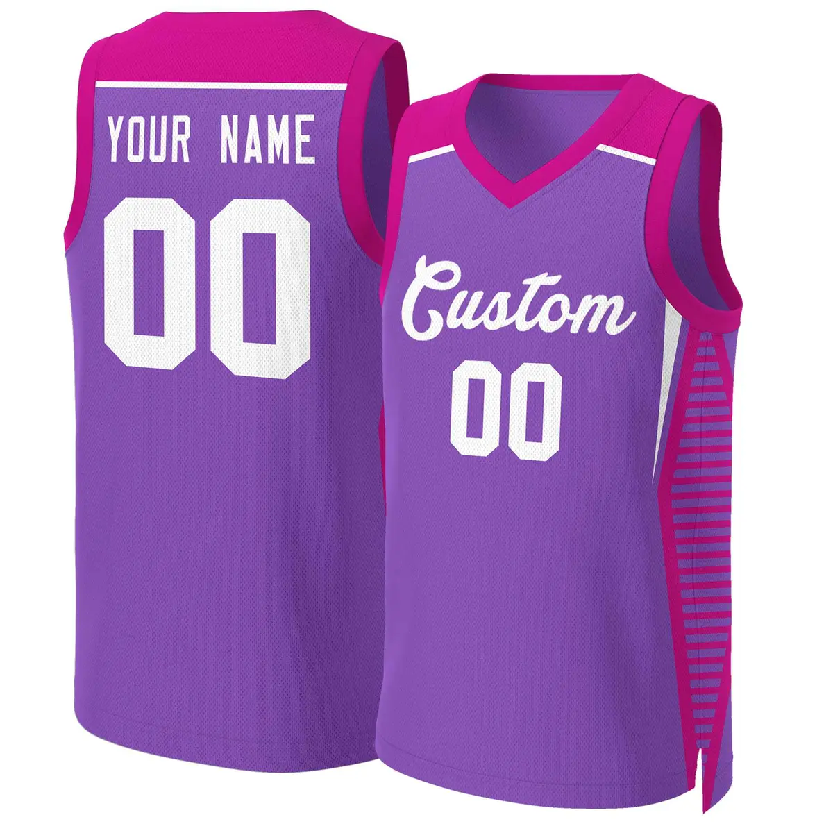 Purple Classic Mesh Basketball Jersey Tops