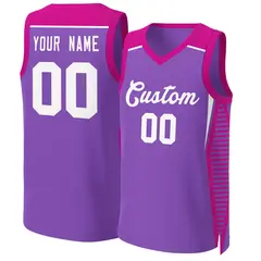 Purple Classic Mesh Basketball Jersey Tops 1