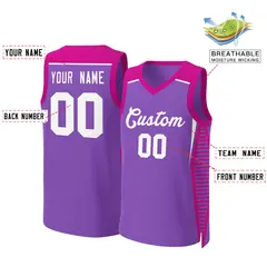 Purple Classic Mesh Basketball Jersey Tops 2