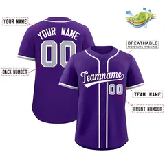Purple Classic Style Baseball Jersey 2