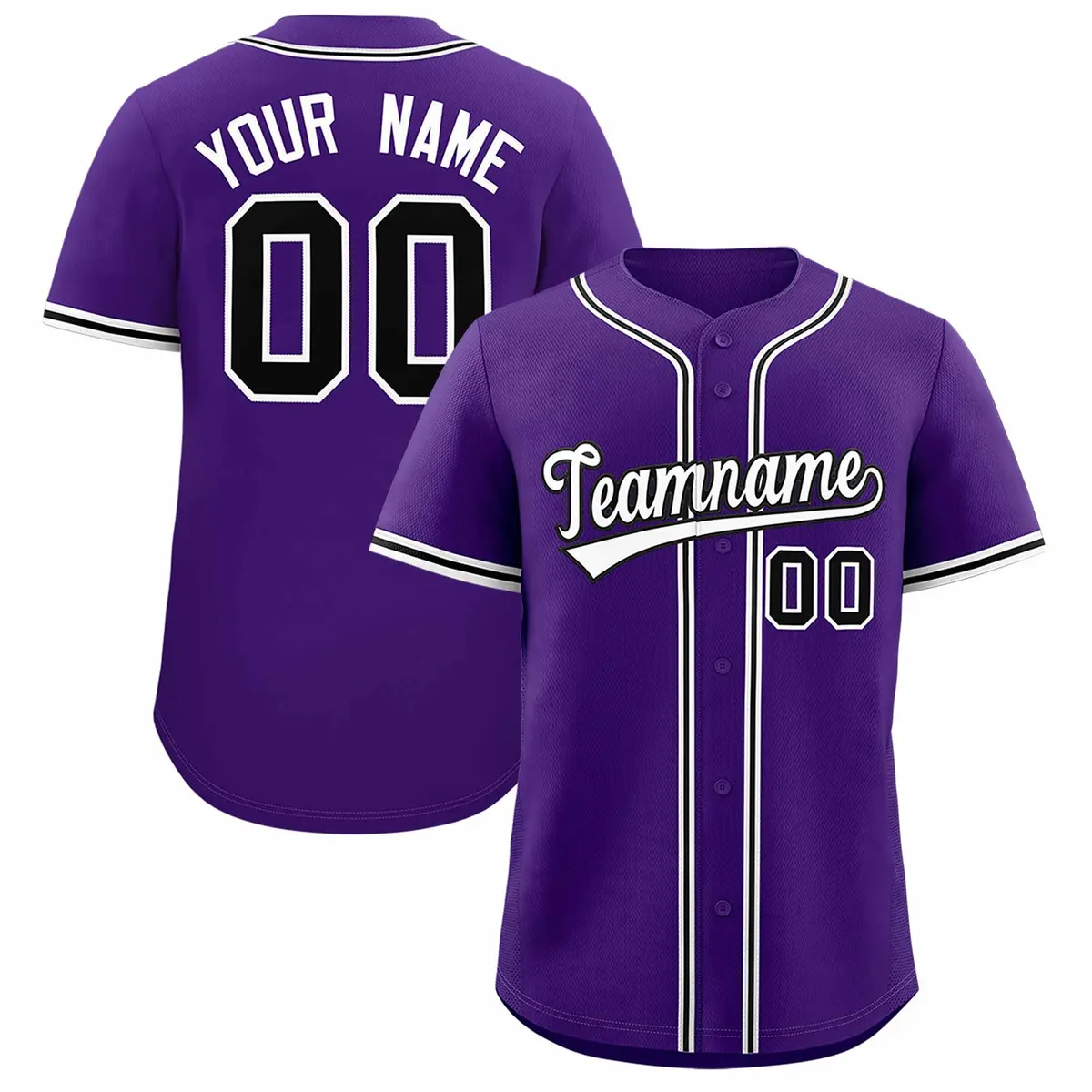 Purple Classic Style Baseball Jersey