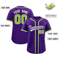 Purple Classic Style Baseball Jersey 2