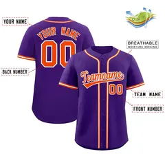 Purple Classic Style Baseball Jersey 2