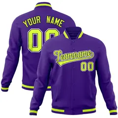 Purple Classic Varsity Full-Snap Letterman Baseball Jacket 1