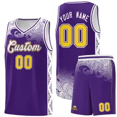 Purple Cloud Pattern Sports Uniform Basketball Jersey Set