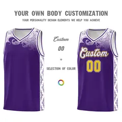 Purple Cloud Pattern Sports Uniform Basketball Jersey Set 3