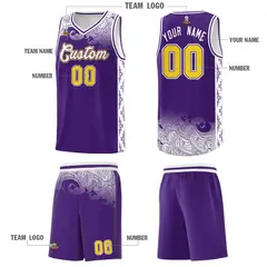 Purple Cloud Pattern Sports Uniform Basketball Jersey Set 5