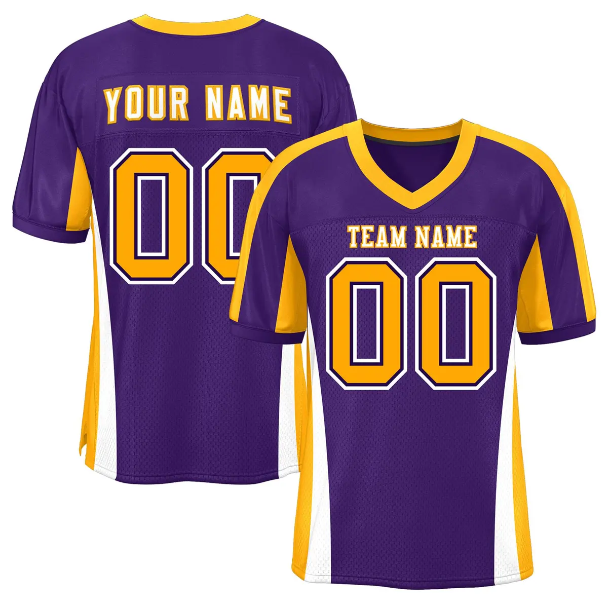 Purple Color Block Mesh Authentic Football Jersey