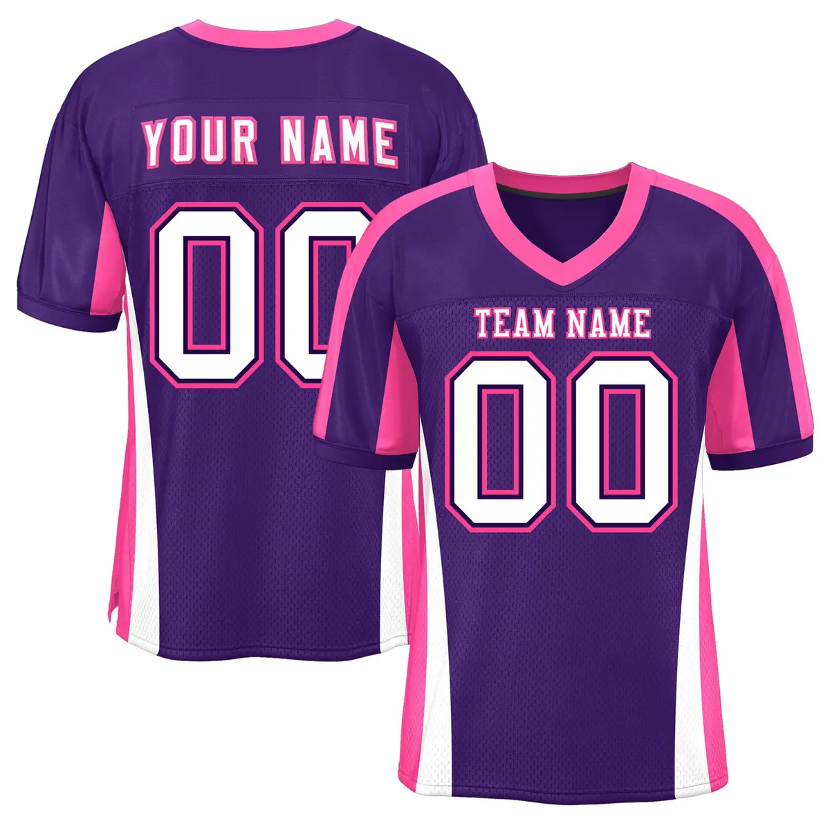 Purple Color Block Mesh Authentic Football Jersey