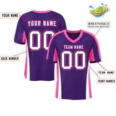 Purple Color Block Mesh Authentic Football Jersey 2