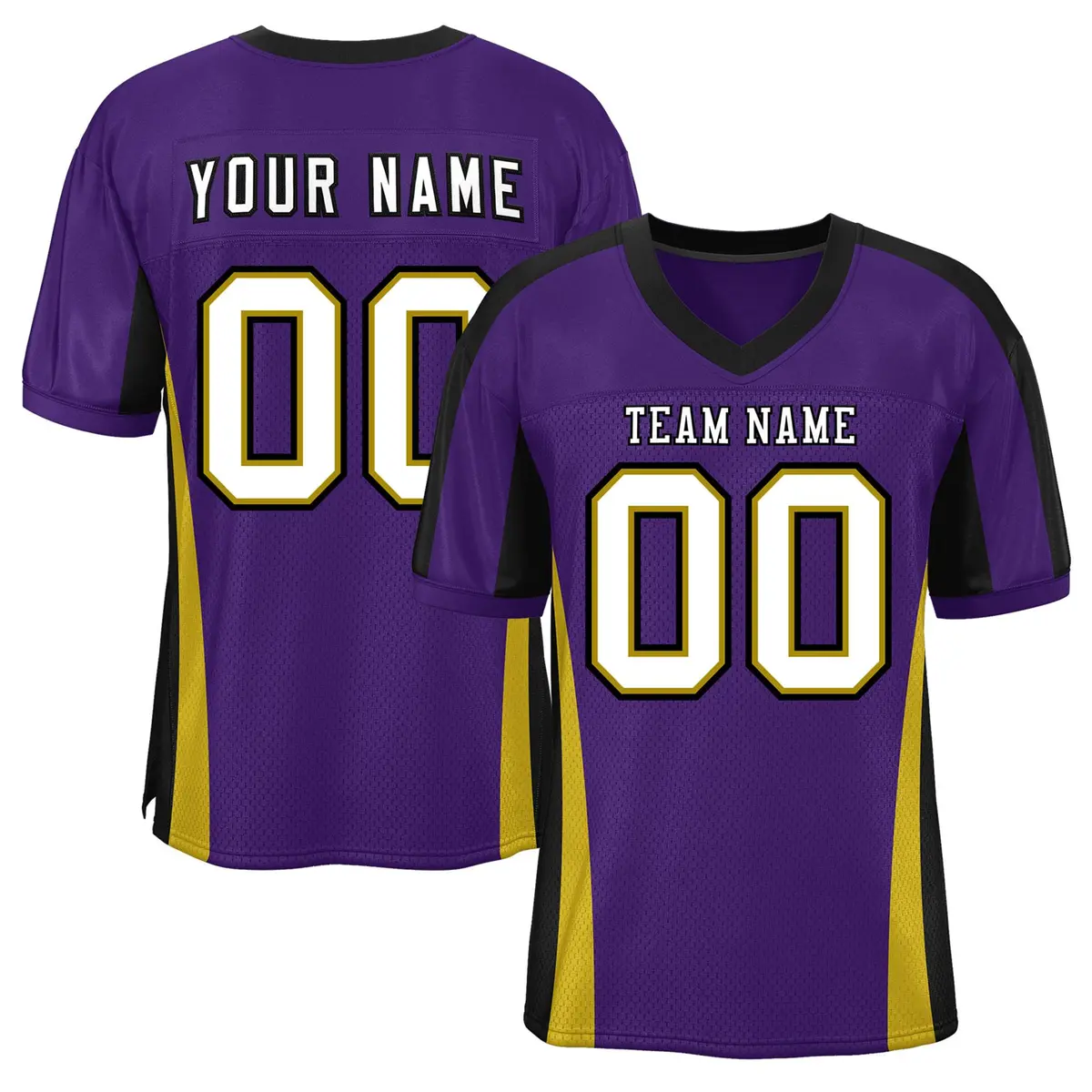 Purple Color Block Mesh Authentic Football Jersey