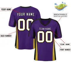 Purple Color Block Mesh Authentic Football Jersey 2