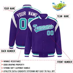 Purple Color Block Varsity Letterman Jacket 2