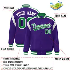 Purple Color Block Varsity Letterman Jacket 2