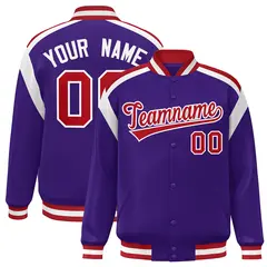 Purple Color Block Varsity Letterman Jacket 1