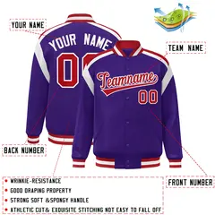 Purple Color Block Varsity Letterman Jacket 2