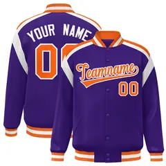 Purple Color Block Varsity Letterman Jacket 1