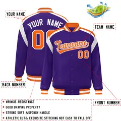 Purple Color Block Varsity Letterman Jacket 2