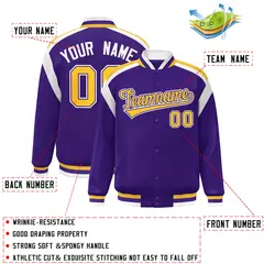 Purple Color Block Varsity Letterman Jacket 2
