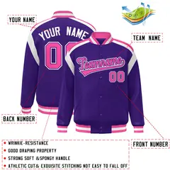 Purple Color Block Varsity Letterman Jacket 2