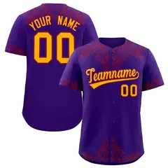 Purple Crimson Baroque Style Baseball Jersey 1