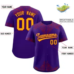 Purple Crimson Baroque Style Baseball Jersey 2