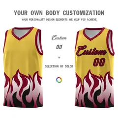 Purple Crimson Flame Hem Fashion Sports Basketball Jersey 3
