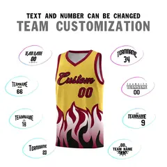 Purple Crimson Flame Hem Fashion Sports Basketball Jersey 4