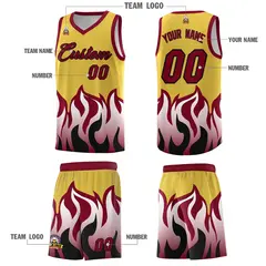 Purple Crimson Flame Hem Fashion Sports Basketball Jersey 5