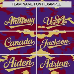 Purple Crimson Old Gold Camo Sleeveless Baseball Jersey 3