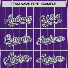 Purple Dark Gray White Bi-Color Striped Baseball Jersey 3