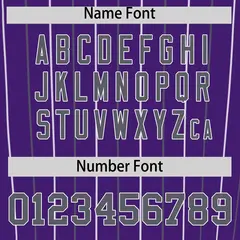 Purple Dark Gray White Bi-Color Striped Baseball Jersey 4