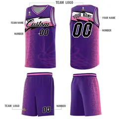 Purple Dot Scatter Graffiti Pattern Basketball Jersey 2
