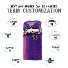 Purple Dot Scatter Graffiti Pattern Basketball Jersey 3
