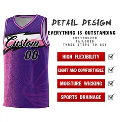 Purple Dot Scatter Graffiti Pattern Basketball Jersey 4