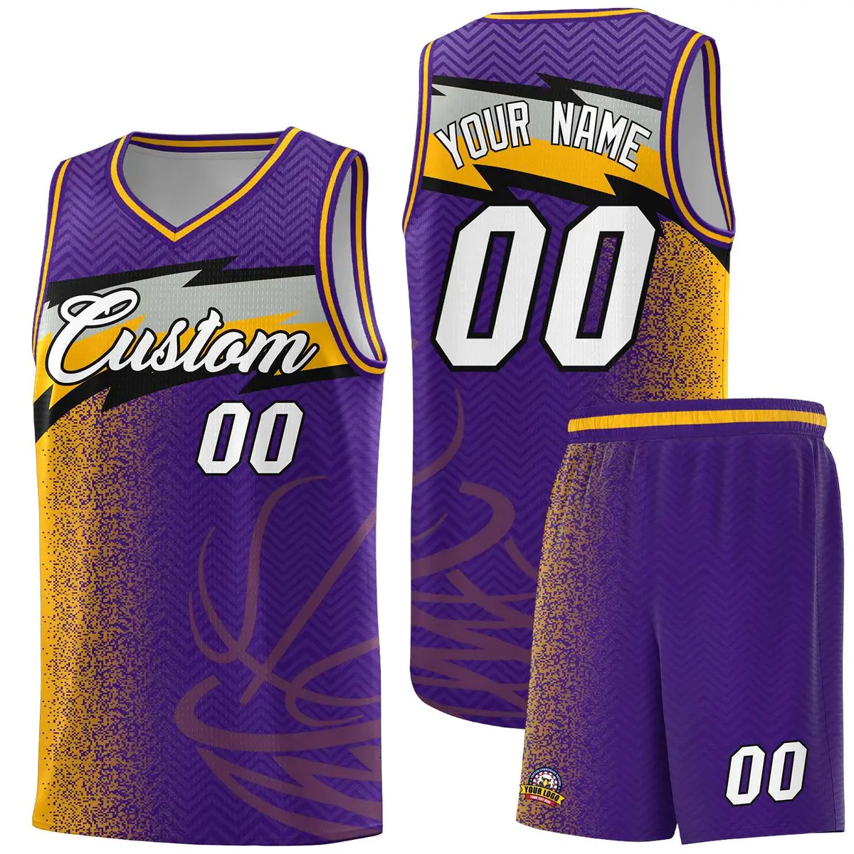 Purple Dot Scatter Graffiti Pattern Basketball Jersey