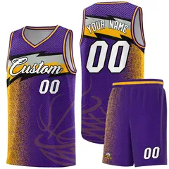 Purple Dot Scatter Graffiti Pattern Basketball Jersey 1