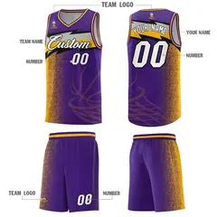 Purple Dot Scatter Graffiti Pattern Basketball Jersey 2