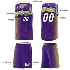 Purple Dot Scatter Graffiti Pattern Basketball Jersey 2