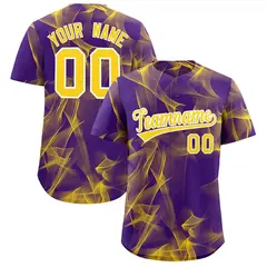 Purple Fumes Graffiti Pattern Authentic Baseball Jersey 1