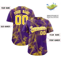 Purple Fumes Graffiti Pattern Authentic Baseball Jersey 2