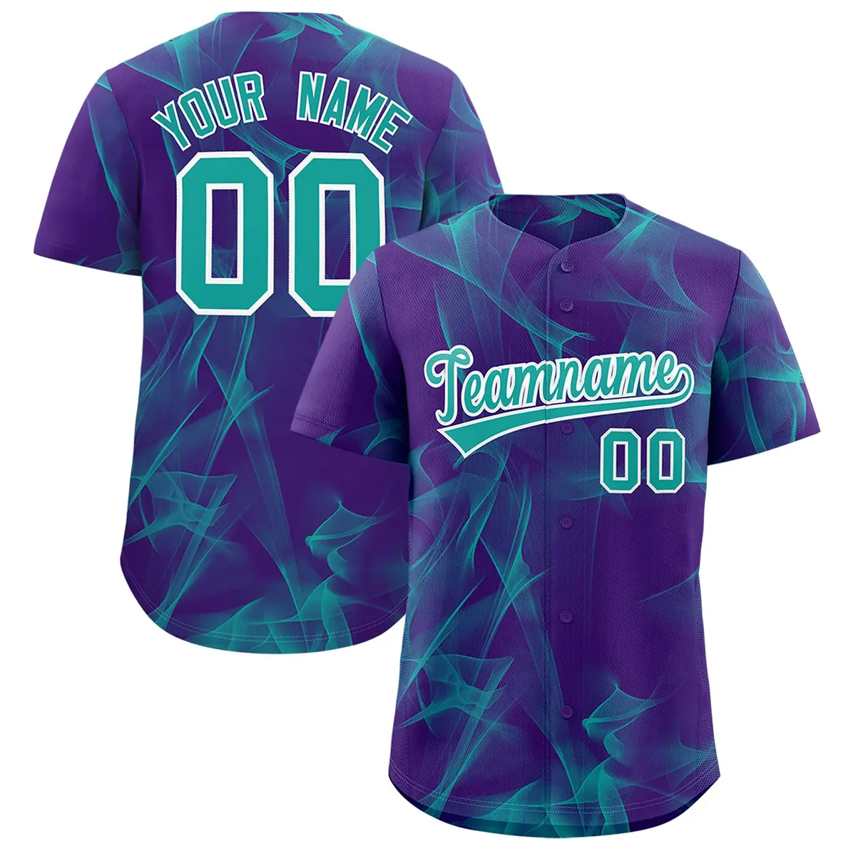 Purple Fumes Graffiti Pattern Authentic Baseball Jersey