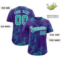 Purple Fumes Graffiti Pattern Authentic Baseball Jersey 2