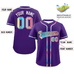 Purple Genderflux Pride Month Classic Baseball Jersey 2