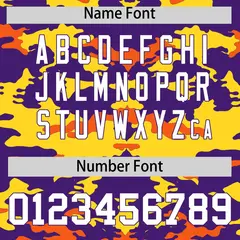 Purple Gold and Orange Camo Sleeveless Baseball Jersey 4
