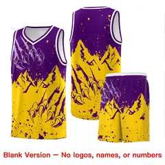 Purple Gold Beast Pattern Sports Basketball Jersey 7