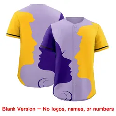 Purple Gold Black Couple Silhouettes Valentine's Baseball Jersey 2