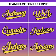 Purple Gold-Black Gradient Pullover Pinstripe Baseball Jersey 3