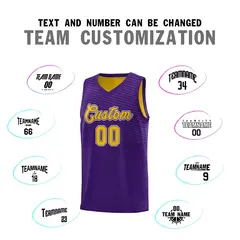 Purple Gold Chest Slash Pattern Basketball Jersey 3